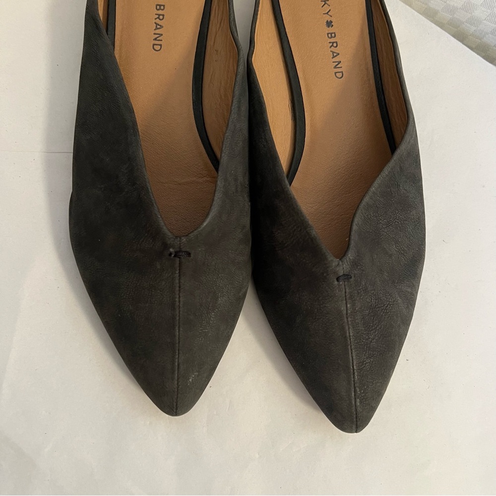 Lucky Brand Dark Gray/Black Women's Leather Mules - Picture 2 of 9